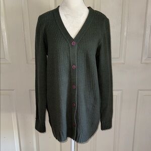 Anthropologie Chan Luu Gray Wool Button Front Cardigan